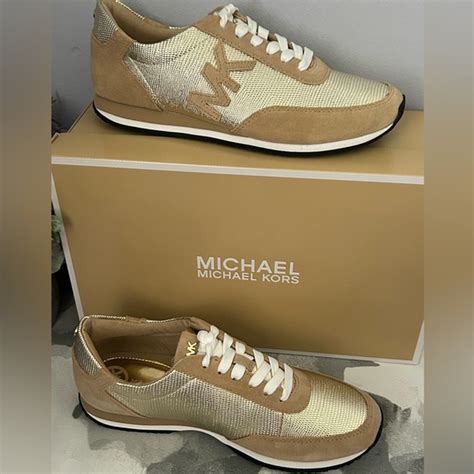 michael kors stanton trainer gold|Michael Michael Kors Women's Stanton Trainer Pale Gold 9.5 M.